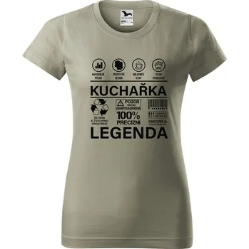 Dámské tričko Kuchařka legenda Barva trička: Světlá khaki - 28, Velikost: L