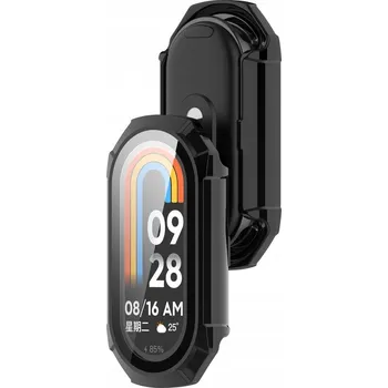 Pouzdro na mobilní telefon Ochranné Pouzdro + vestavěné Sklo 2v1 pro Xiaomi MiBand 9 - ČERNÉ - Armor
