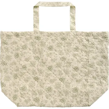 Prošívaná květovaná taška Ib Laursen zeleno-bílá 180x130 cm