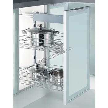 Odpadkový koš Plnovýsuvný dvojkoš Komfort boční s tlumeným dovřením Levý, 350x495x585 mm, chro (Plnovýsuvný dvojkoš Komfort boční s tlumeným dovřením Levý, 350x495x585 mm, chro)