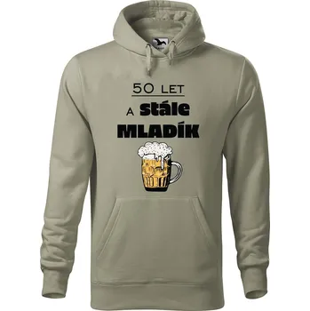 Pánská mikina Pánská mikina s potiskem 50 let a stále mladík Velikost (muž): XL, Vyberte barvu: Světlá khaki