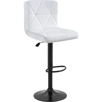 Barová židle, ekokůže bílá/černá, SELEST