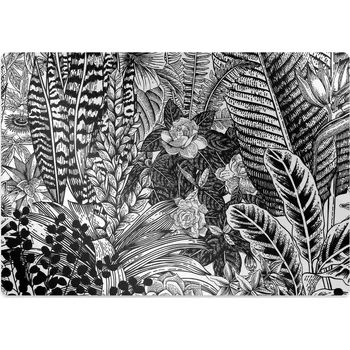 Podložka pod nábytek Podložka pod židli Černé a bílé listy