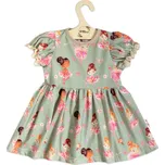 Baby Nellys Bavlněné šatičky s ozdobným rukávkem Baletka, , olivové, vel. 86 vel. 86