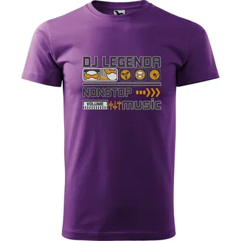 Pánské tričko Pánské tričko s potiskem DJ legenda Velikost: XL, Barva trička: Fialová