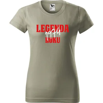 Dámské tričko s potiskem Legenda roku Barva trička: Světlá khaki - 28, Velikost: L
