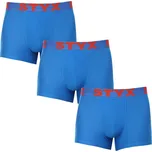 Styx 3PACK pánské boxerky sportovní guma modré (3G1167) L