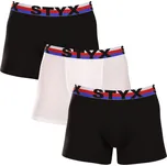 Styx 3PACK pánské boxerky long sportovní guma vícebarevné trikolóra (3U19001) XL