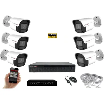 Kompletní kamerový systém MS IP 6 kamerový set se switchem 2 Mpix WTube Plast (6023K6B) (Monitorrs Security)
