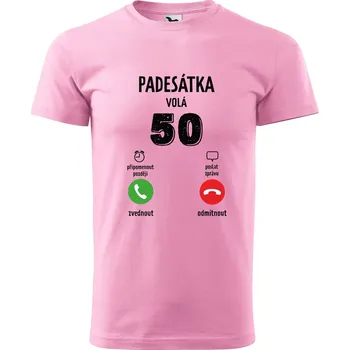 Pánské tričko DOBRÝ TRIKO Pánské tričko s potiskem 50 volá Velikost: XL, Barva: Růžová