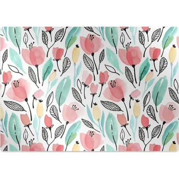 Podložka pod nábytek Podložka pod kolečkovou židli červené květy