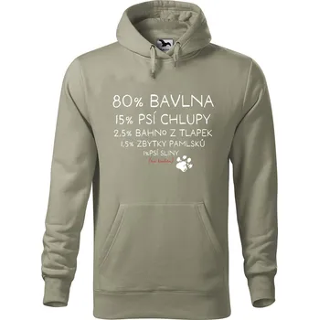 Pánská mikina Pánská mikina s potiskem Bavlna, chlupy, bahno Velikost (muž): 2XL, Vyberte barvu: Světlá khaki