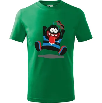 Chlapecké tričko Dětské tričko s potiskem Veselá příšerka Velikost: 158/12 let, Barva trička: Středně zelená