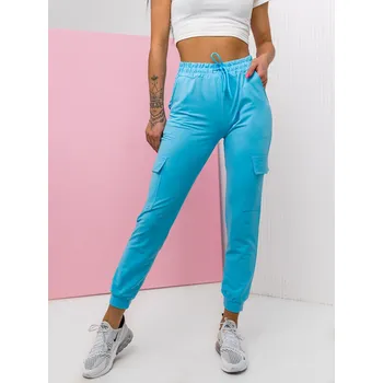 Dámské kalhoty Blankytné dámské kapsáčové tepláky Bolf HW2516C - L/XL