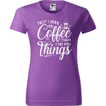 Dámské tričko Dámské tričko s potiskem Coffee Barva trička: Fialová - 64, Velikost: M