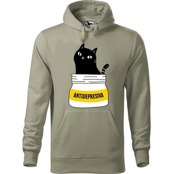 Pánská mikina Pánská mikina s potiskem ANTIDEPRESIVA Velikost (muž): L, Vyberte barvu: Světlá khaki