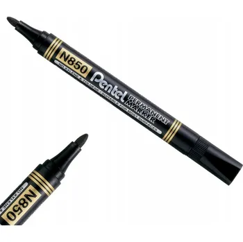 ČERNÝ permanentní popisovač kulatý popisovač PENTEL N850, nesmývatelný, FLAMASTER