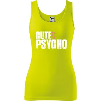 Dámské tílko s potiskem Cute but psycho Velikost: XL, Barva: Limetková