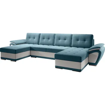 Sedací souprava Rozkládací rohová sedačka ERDORADO U tyrkysová / bílá