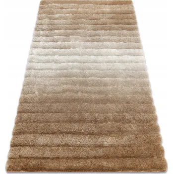 Koberec SILNÝ MĚKKÝ KOBEREC FLIM 80x150 cm PROUŽKY béžová #C285