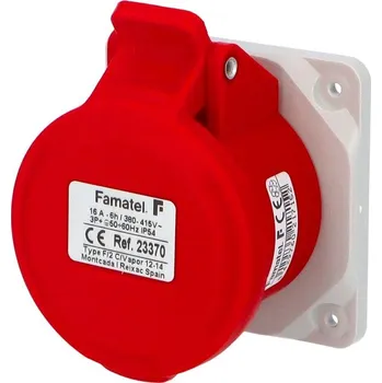 Elektrická zásuvka FAMATEL Zásuvka 16/400V 4pól IP44 vestavná přímá 23370