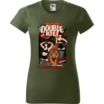 Dámské tričko s potiskem Double kill Barva trička: Khaki - 09, Velikost: 2XL