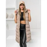 Béžová dámská prodloužená prošívaná vesta Bolf MY6315 - S