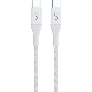 Datový kabel iWant pletený PD kabel 1.2m USB-C to USB-C bílá Bílá
