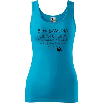 Dámské tílko s potiskem Bavlna, chlupy, bahno Velikost: 2XL, Barva: Tyrkysová