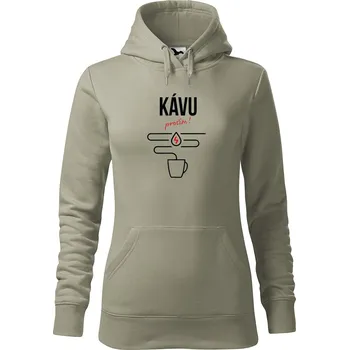 Pánská mikina Dámská mikina Kávu prosím Velikost (žena): 2XL, Vyberte barvu: Světlá khaki