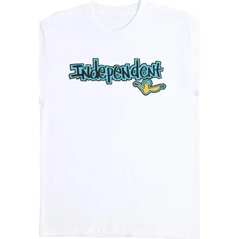 Pánské oblečení INDEPENDENT triko - Gonz Bar S/S Heavyweight White (153275)