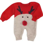 Z&Z Dětský pletený Vánoční overálek Baby Sob, červený vel. 80