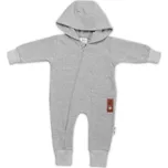 Baby Nellys Teplákový overal s kapsičkou a kapucí BOY,šedý, vel. 86