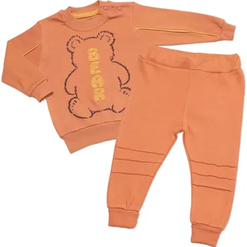 babylittlestar Tepláková souprava Bear 2D, bavlna, hnědá