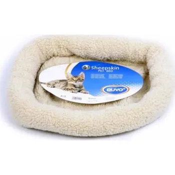 Pelíšek pro kočku Duvo+ Oválné lehátko z umělé ovčí kůže 50x35cm pro kočky