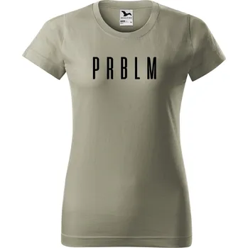 Dámské tričko s potiskem PRBLM Barva trička: Světlá khaki - 28, Velikost: 2XL