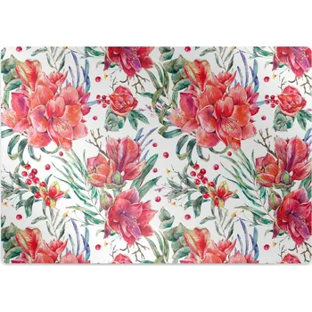 Podložka pod nábytek Podložka pod kolečkovou židli červené květy