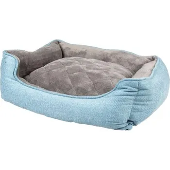 Pelíšek pro psa Duvo+ Měkký obdélníkový pelíšek pro psy černo-modrý L 80x60x24cm