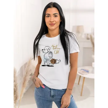 Dámské tričko Bílé dámské tričko s potiskem Bolf 95T2519 - L