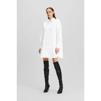 Dámská košile KOŠILE KARL LAGERFELD PEARL EMBELLISHED TUNIC WHITE
