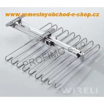 Věšák Výsuvný věšák na kalhoty - 11 ramen, 350x462x105 mm, chrom (Věšák na kalhoty 11 ramen,šířka korpusu 400mm)