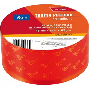 Lepicí páska Balicí PÁSKA LEPICÍ 48 mm x 50 m Křišťálová Tetis - VYNIKAJÍCÍ PŘILNAVOST