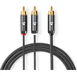 Nedis (HQ) vysoce kvalitní kabel pro subwoofer 1xRCA - 2xRCA 3m CATB24000GY30