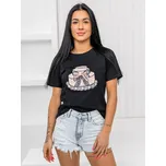 Černé dámské tričko s aplikacií Bolf 97T2113 - L/XL