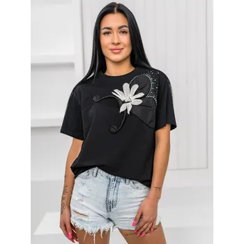 Černé dámské tričko s aplikacií Bolf 96T633 - XL/XXL