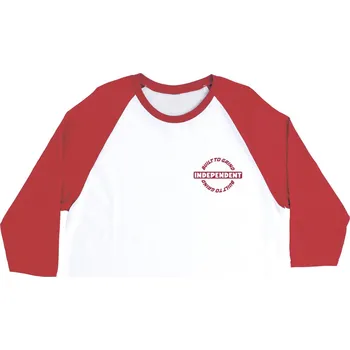 Pánské oblečení INDEPENDENT triko - Bar-rier 3/4 Sleeve Midweight White/Red (153335)