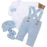 Z&Z 5-dílná pletená sada Boy, body, kalhoty, čepička, motýlek, botičky vel. 86