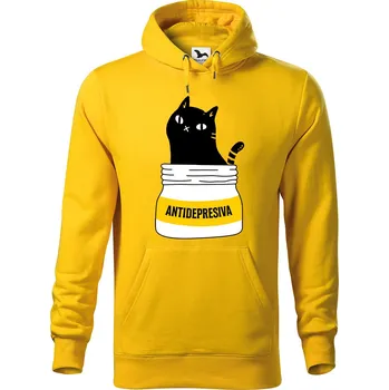 Pánská mikina Pánská mikina s potiskem ANTIDEPRESIVA Velikost (muž): 2XL, Vyberte barvu: Žlutá