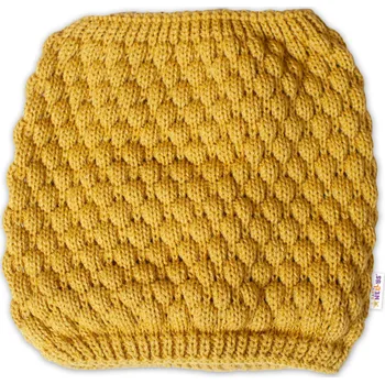 Čepice Baby Nellys Pletený nákrčník/komínek - hořčicový