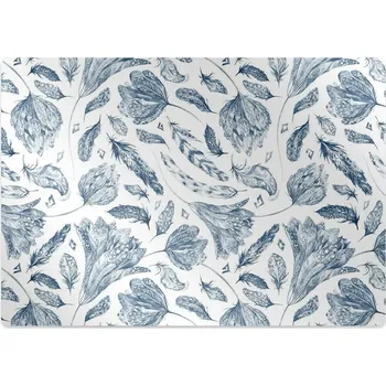 Podložka pod nábytek Podložka pod kancelářskou židli modré listy